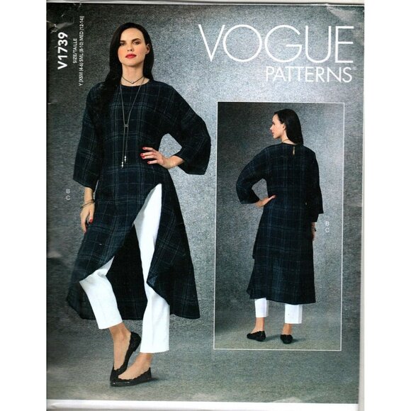 Vogue V1739 Misses XS to M Side Slit Long Tunic and Pants UNCUT Sewing Pattern - Picture 1 of 2